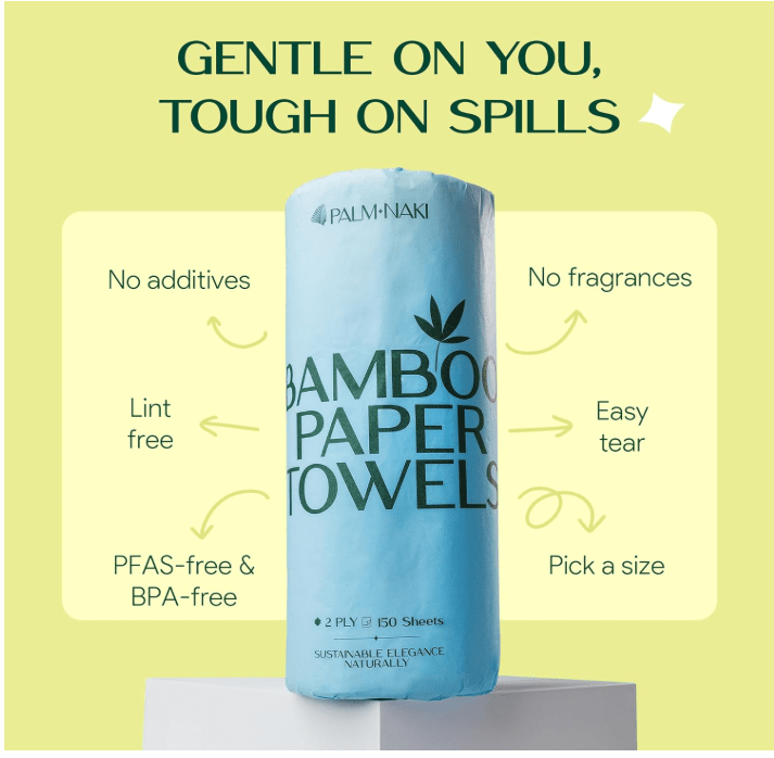 Palm Naki 100% Bamboo Paper Towels - No Promo Code Needed!