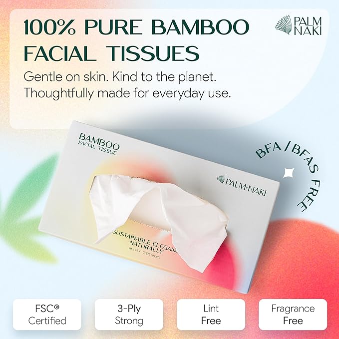 Palm Naki 3 - Ply Bamboo Facial Tissue, - No Promo Code Needed!