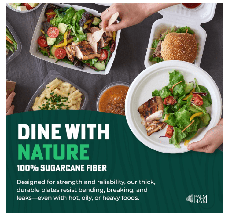 Palm Naki Bagasse Round Plate - No Promo Code Needed!