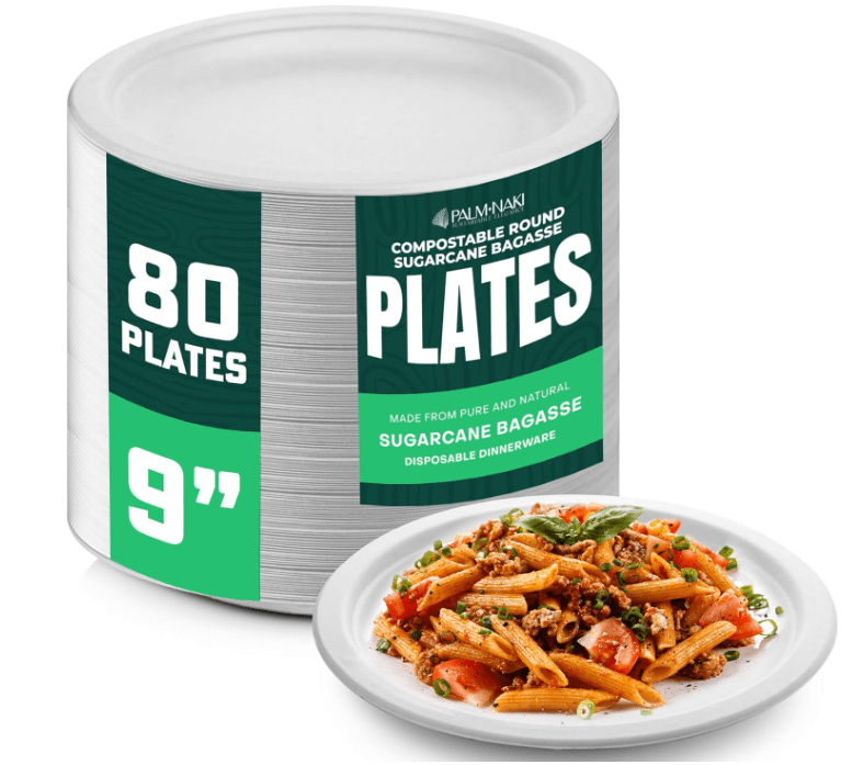 Palm Naki Bagasse Round Plate - No Promo Code Needed!