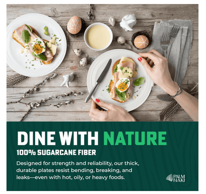 Palm Naki Bagasse Round Plate - No Promo Code Needed!