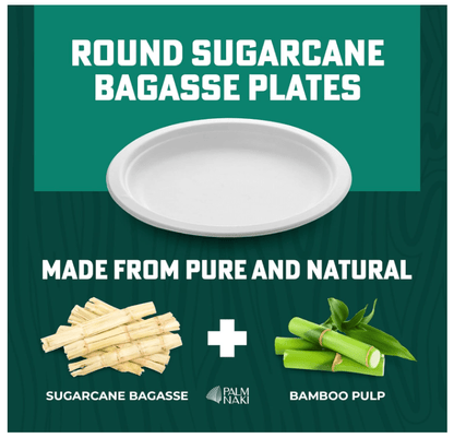 Palm Naki Bagasse Round Plate - No Promo Code Needed!