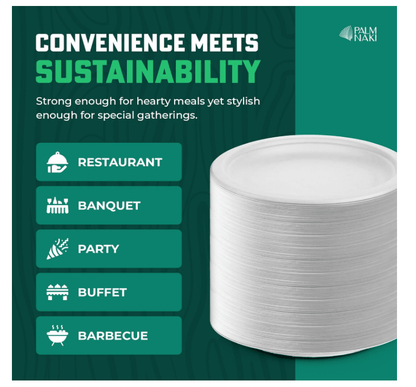 Palm Naki Bagasse Round Plate - No Promo Code Needed!
