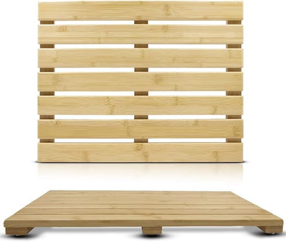 Palm Naki Bamboo Bathmat 1'3" x 1'9" (Rectangular) 1 Beige 840320602429 No Promo Code Needed!