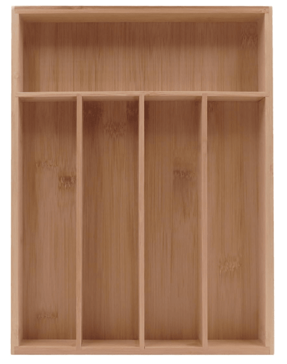 Palm Naki Bamboo Cutlery Organizer Tray 13.38"D x 9.88"W x 2"H 1 Piece Natural Classic 840320602436 No Promo Code Needed!