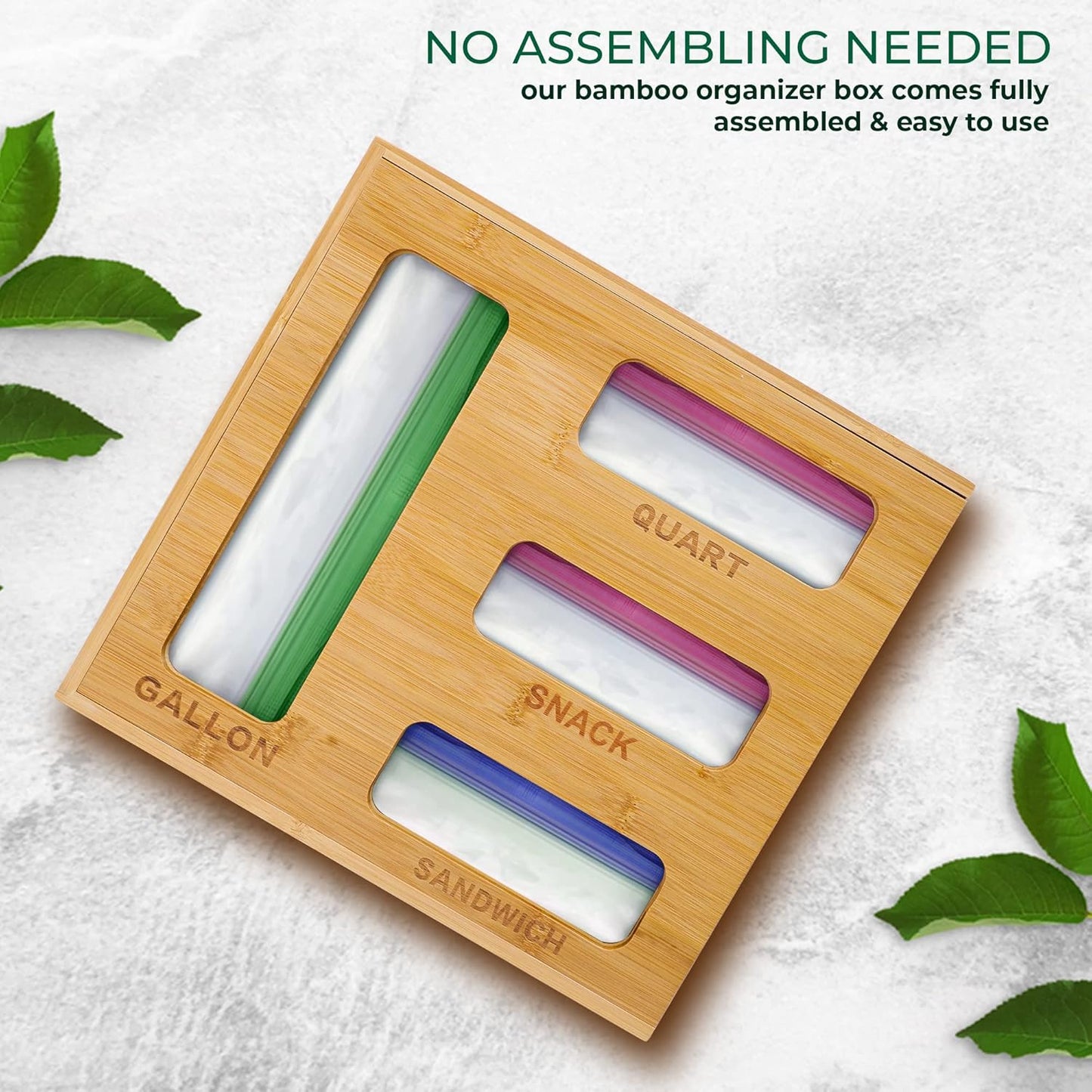 Palm Naki Bamboo Ziplock Bag Storage Organizer - No Promo Code Needed!