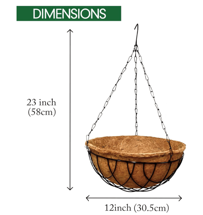 Palm Naki Coconut Coir Hanging Metal Planters - No Promo Code Needed!