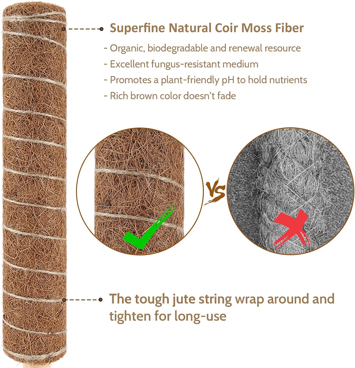 Palm Naki Coir Totem Pole - Support - No Promo Code Needed!
