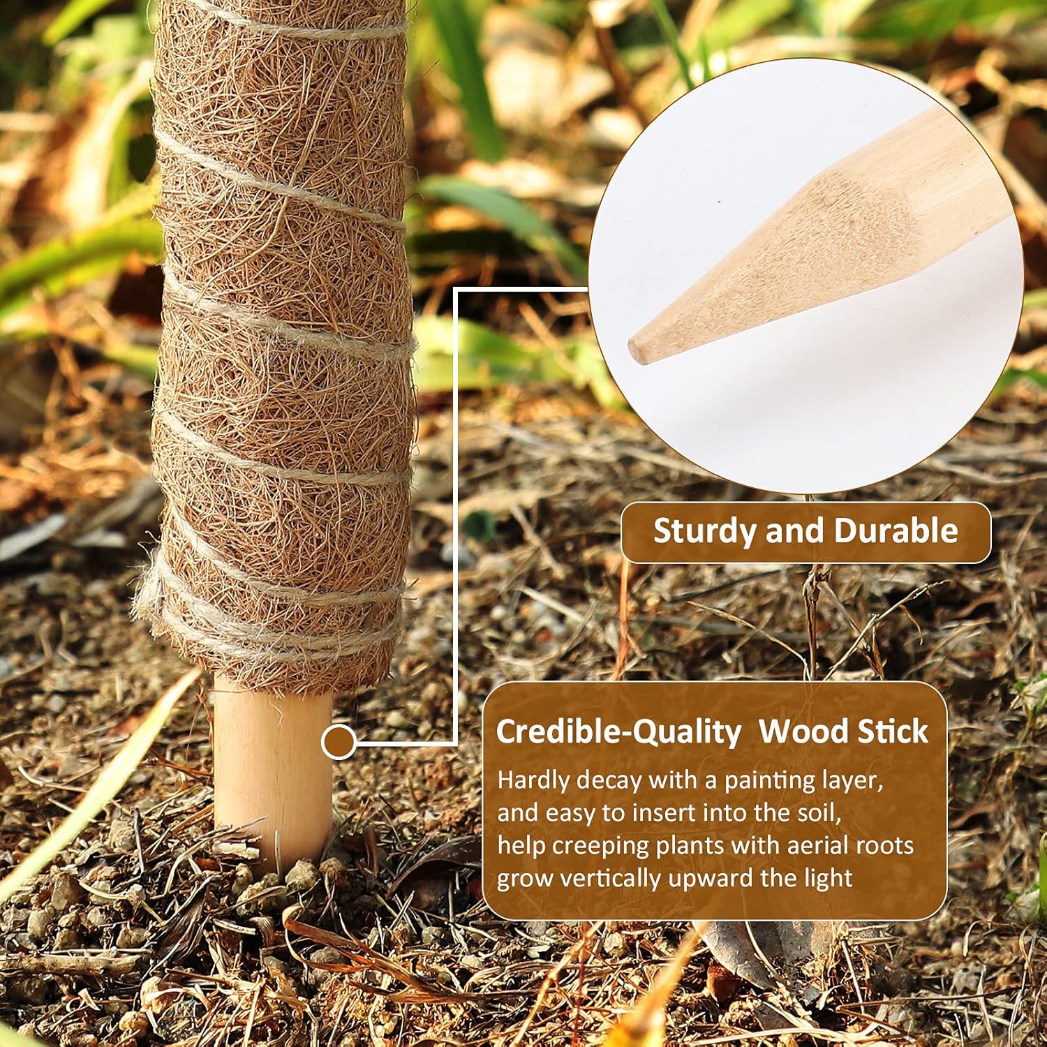 Palm Naki Coir Totem Pole - Support - No Promo Code Needed!