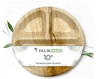 Palm Naki Round Compartment Palm Leaf Plates - No Promo Code Needed!