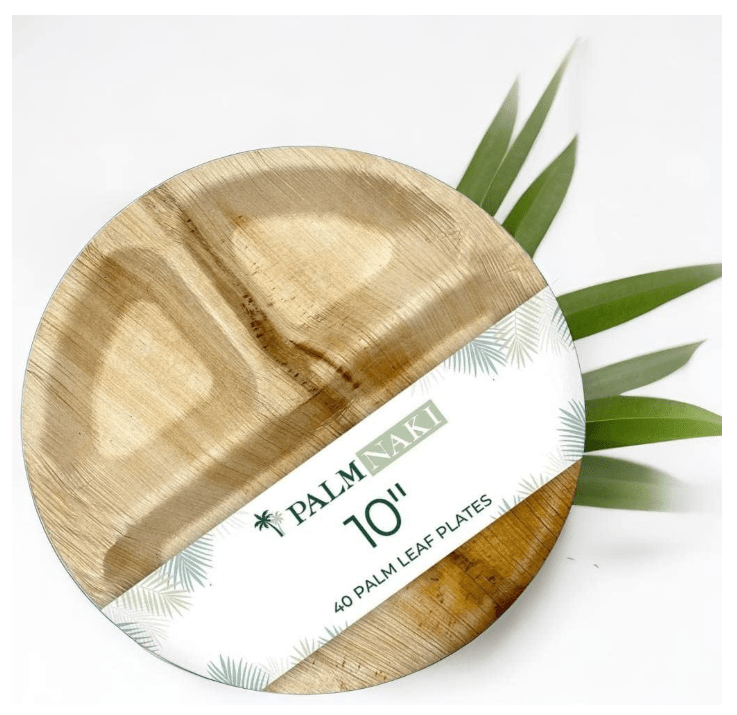 Palm Naki Round Compartment Palm Leaf Plates - No Promo Code Needed!