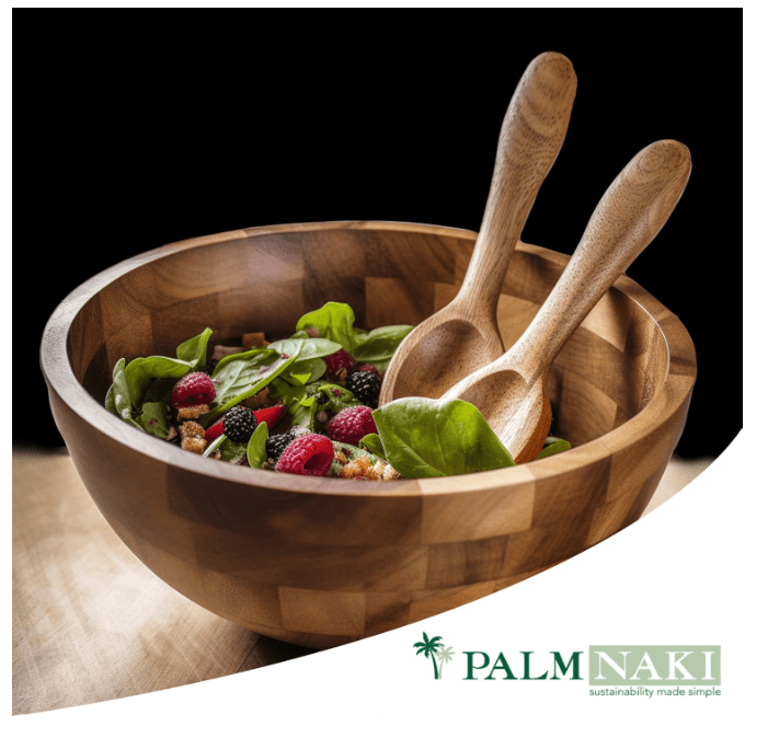 Palm Naki Salad Bowl With Two Servers - No Promo Code Needed!