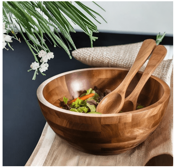 Palm Naki Salad Bowl With Two Servers - No Promo Code Needed!