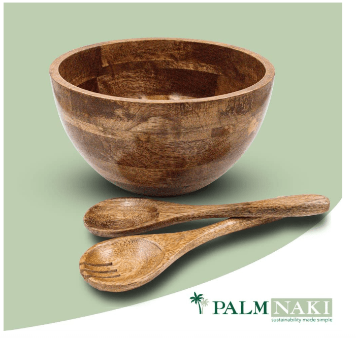 Palm Naki Salad Bowl With Two Servers - No Promo Code Needed!