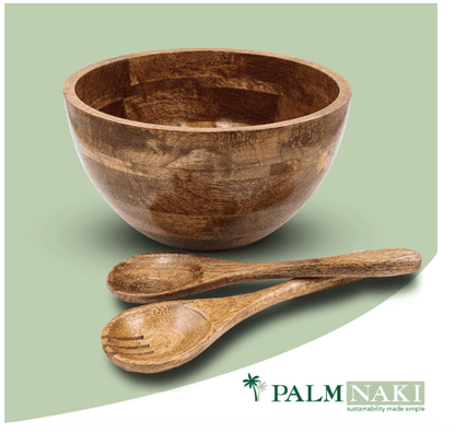 Palm Naki Salad Bowl With Two Servers - No Promo Code Needed!