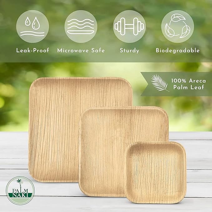 Palm Naki Square Palm Leaf Plates - No Promo Code Needed!