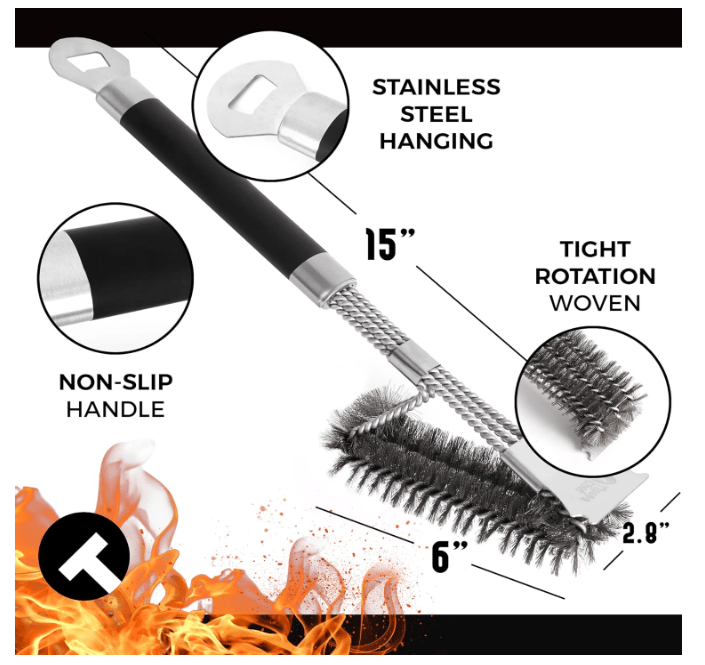 PL TIPSEE Chef Stainless Steel Grill Cleaning Brush and Scraper - No Promo Code Needed!