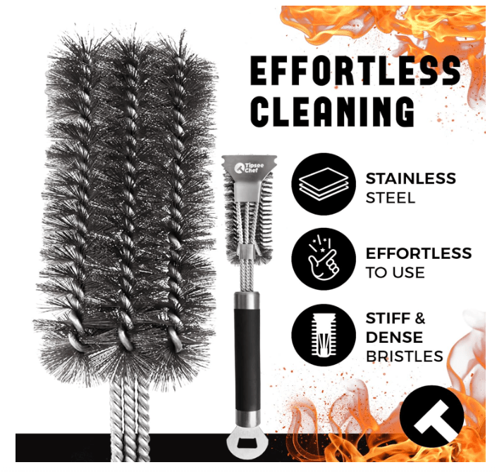 PL TIPSEE Chef Stainless Steel Grill Cleaning Brush and Scraper - No Promo Code Needed!