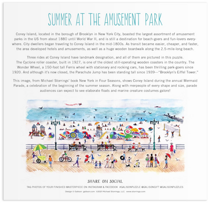 Galison Michael Storrings Summer At The Amusement Park 500 Piece Puzzle - Null