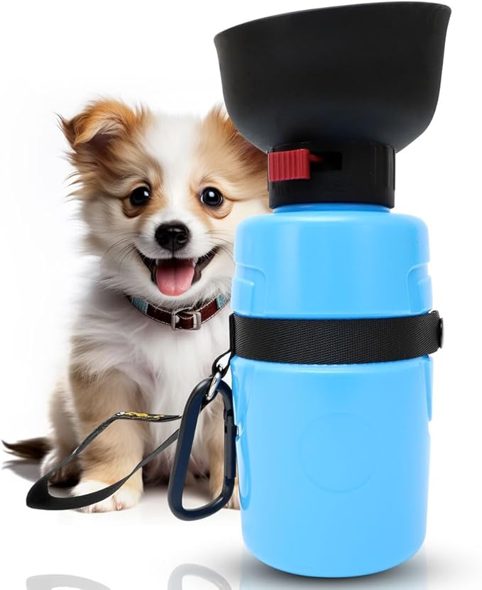 Dog Water Bottle with Collapsible Bowl