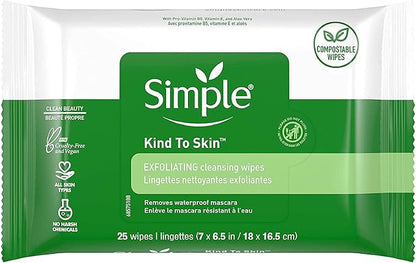 Simple Facial Wipes Kind To Skin Exfoliating - No Promo Code Needed!