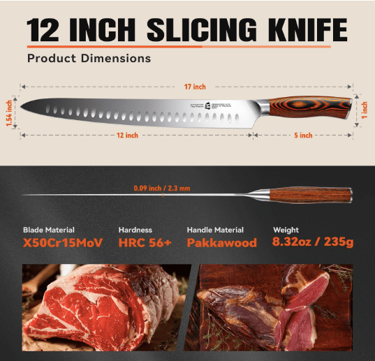 TUO Fiery 12 inch Slicing Knife - No Promo Code Needed!