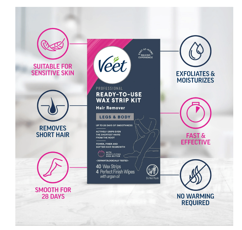 Veet Wax Strips Kit Shea Butter and Berry Fragrance - No Promo Code Needed!
